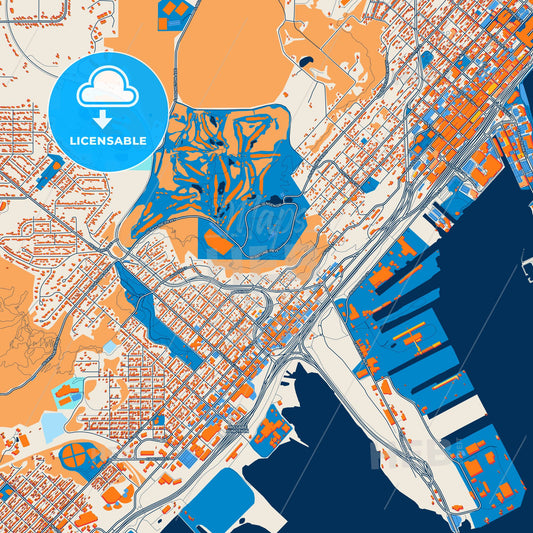 Colorful Duluth Street Map with Labels and Buildings