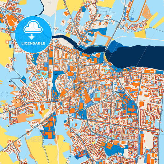 Colorful Dundalk Street Map with Labels and Buildings