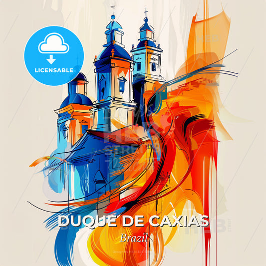Vibrant Duque De Caxias, Brazil - A Painting Of A Building - Square format print template
