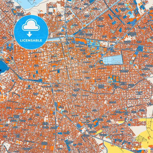 Colorful Durango Street Map with Labels and Buildings