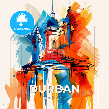 Vibrant Durban, South Africa - A Painting Of A Building With Colorful Paint - Square format print template