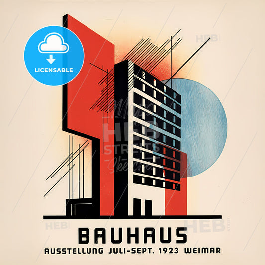 Dynamic Bauhaus Geometry: Art Deco Exhibition Poster 1923