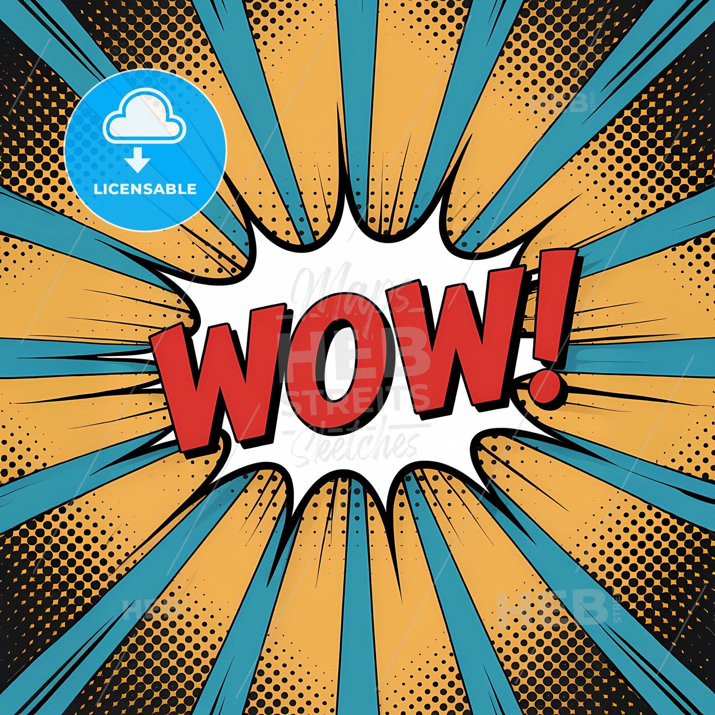 Dynamic Comic Burst: Captivating WOW! Speech Bubble Art Print