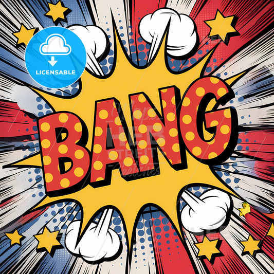 Dynamic Comic Burst: Bold BANG! Explosion with Stars & Dots