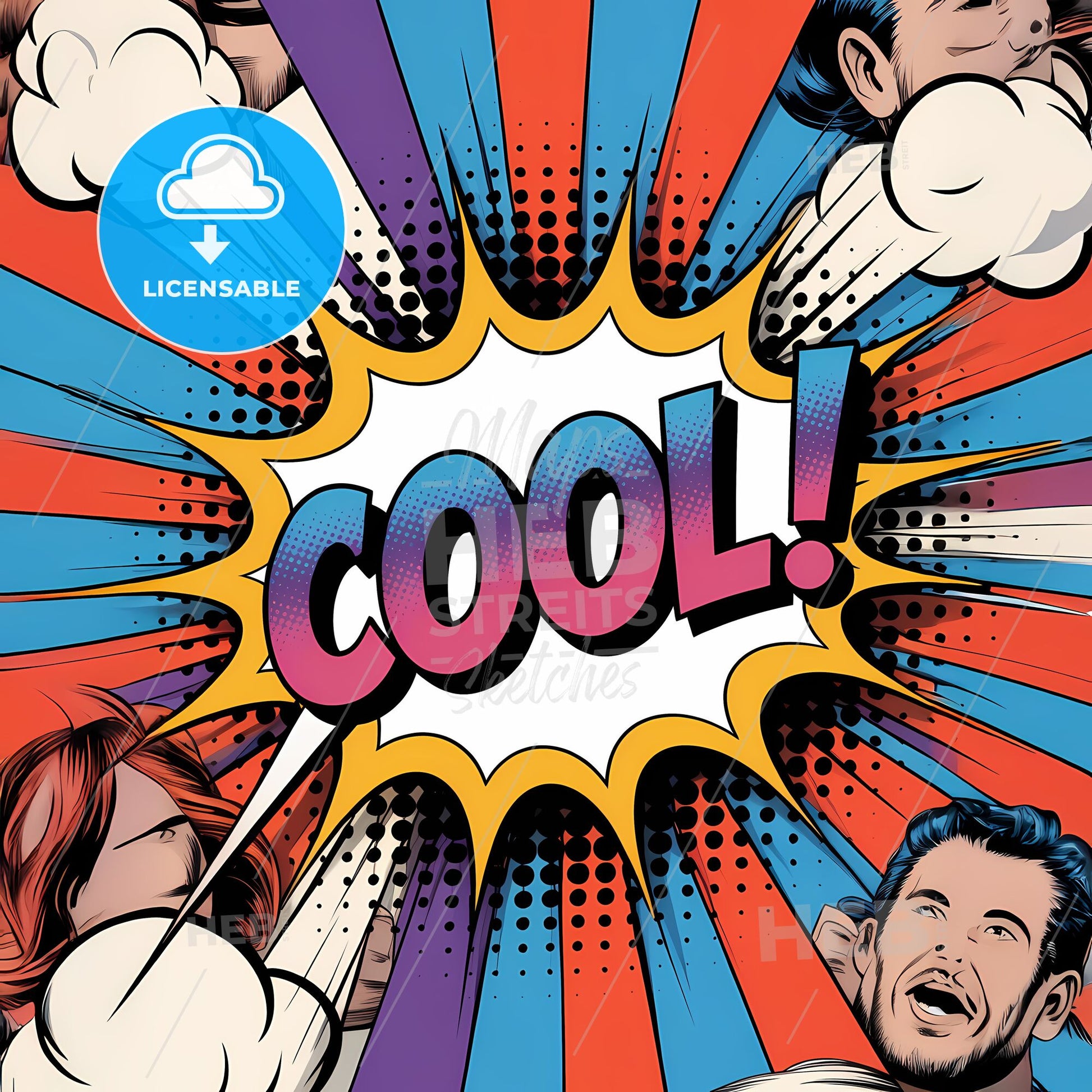 Dynamic Comic Burst: Cool! - A Retro Pop Art Delight