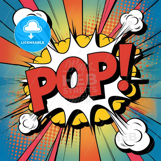 Dynamic Comic Burst: Bold POP! Explosion Print in Vibrant Retro Style