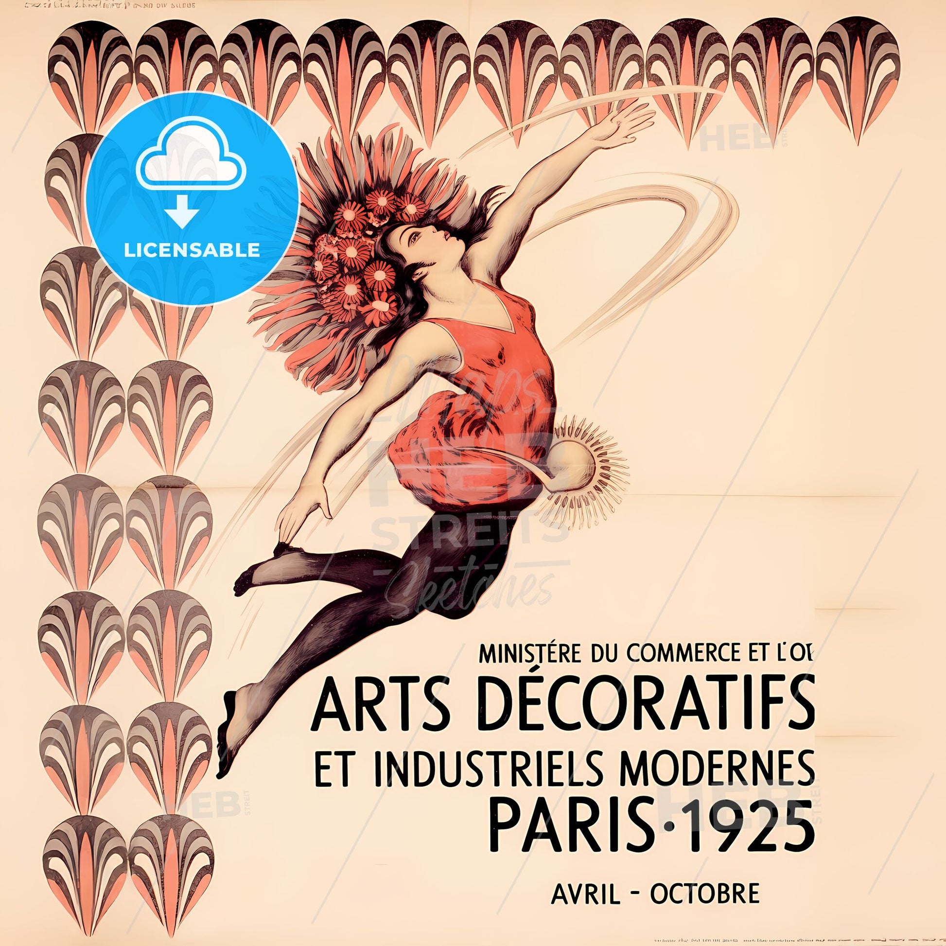 Dynamic Deco: 1925 Paris Exposition Modern Arts Poster