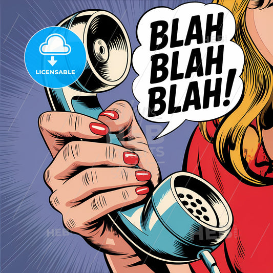 Dynamic Retro Vibes: Hand-Held Whimsy with Blue Vintage Telephone