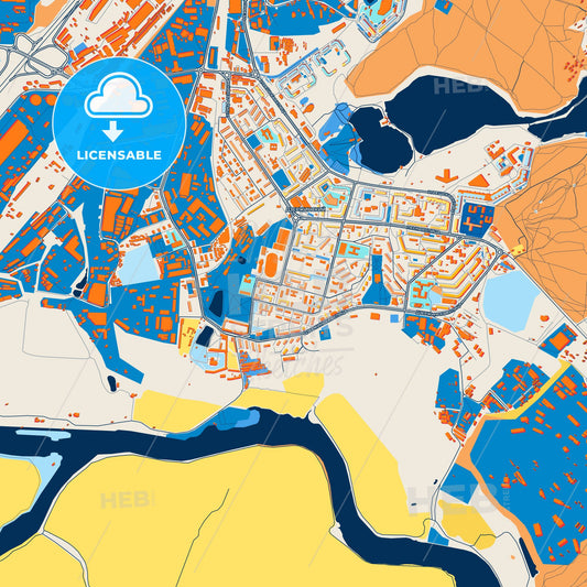 Colorful Dzerzhinsky Street Map with Labels and Buildings