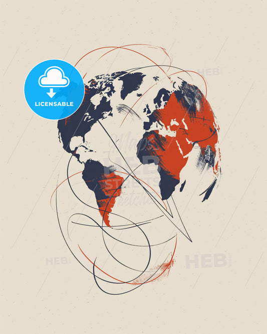 Planet Earth Art Minimalism in Neutral Hues - A map of the world