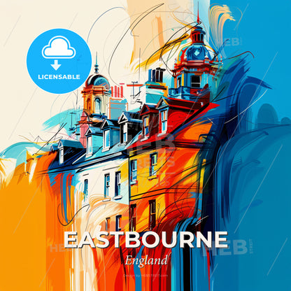 Vibrant Eastbourne, England - A Colorful Building With A Dome Roof - Square format print template