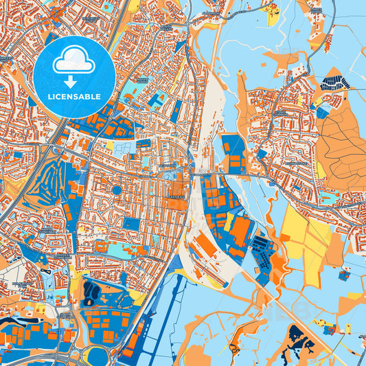 Colorful Eastleigh Street Map with Labels and Buildings