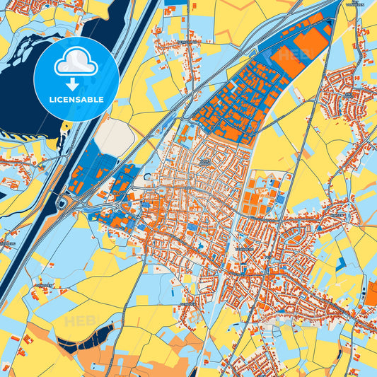 Colorful Echt-Susteren Street Map with Labels and Buildings