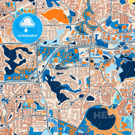 Colorful Eden Prairie Street Map with Labels and Buildings