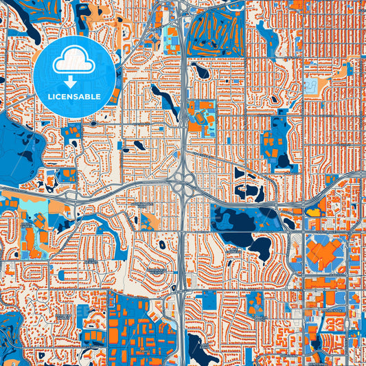 Colorful Edina Street Map with Labels and Buildings