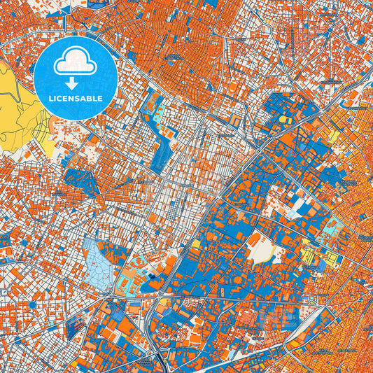 Colorful Egaleo Street Map with Labels and Buildings