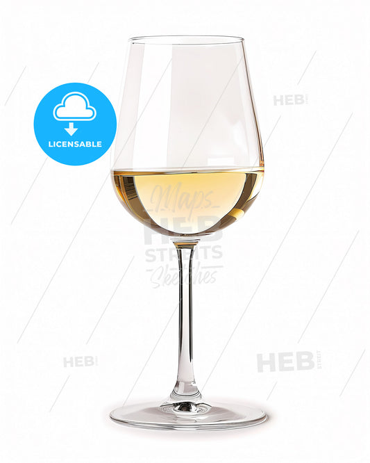 Vibrant Art: White Wine Glass Painting on White Background for Decorative Prints Wall Art Posters and Home Decor