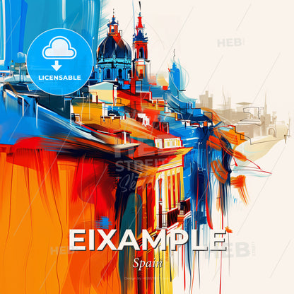 Vibrant Eixample, Spain - A Painting Of A City - Square format print template