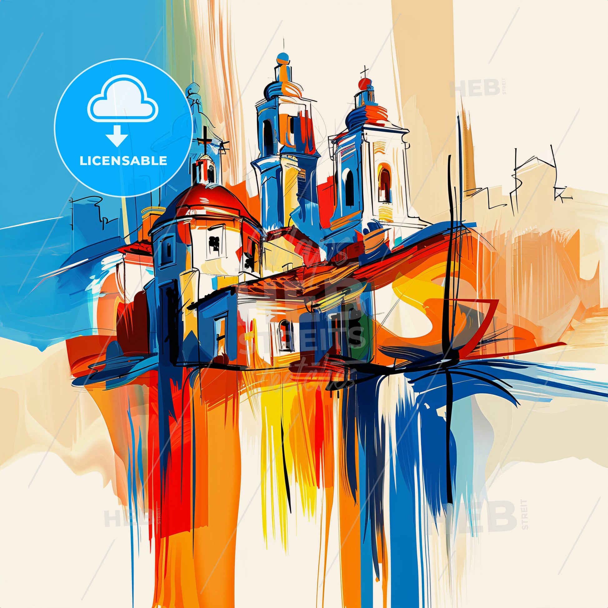 Vibrant El Cajon, California - A Painting Of A Building