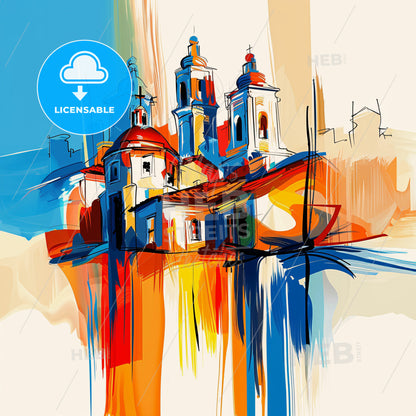 Vibrant El Cajon, California - A Painting Of A Building