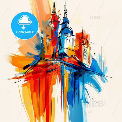 Vibrant El Cajon, California - A Colorful Painting Of A Building