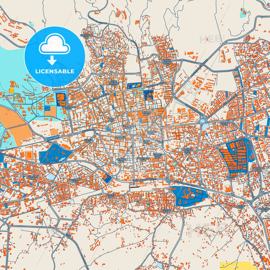 Colorful Elâzığ Street Map with Labels and Buildings