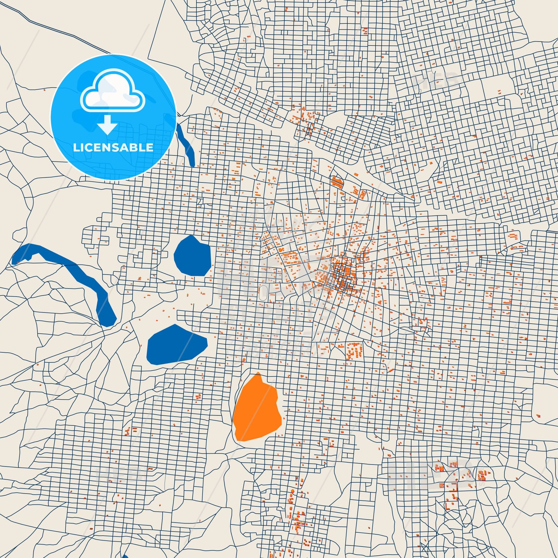 Colorful El Daein Street Map with Labels and Buildings