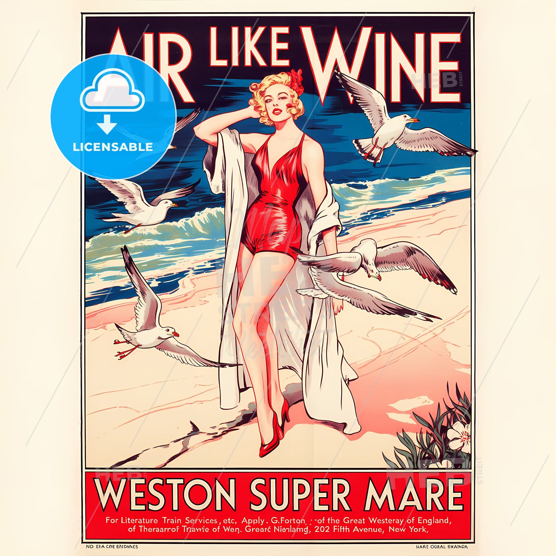 Elegance by the Shore: Vintage Art Deco Travel Poster