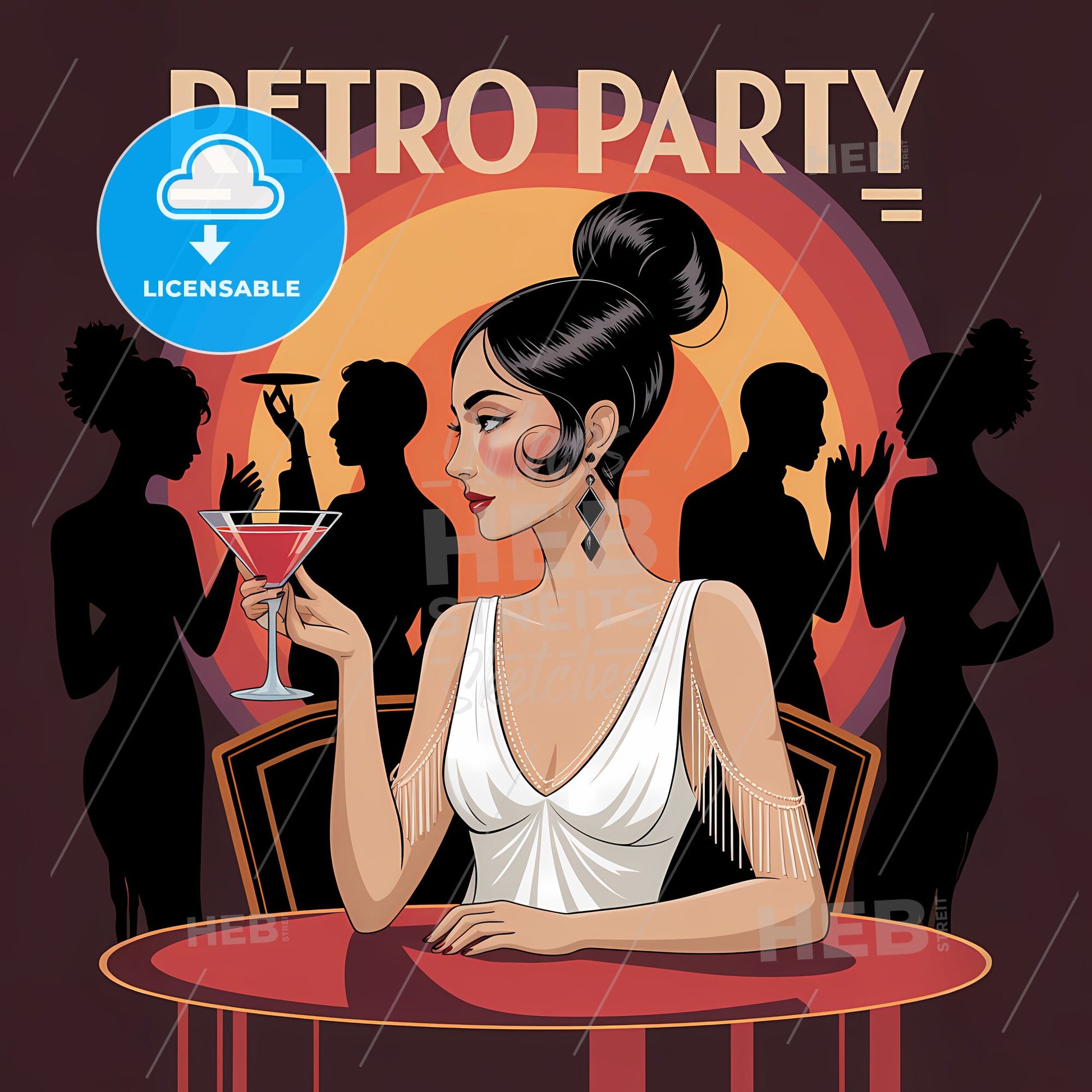 Elegance in Motion: A Glamorous Retro Soirée Poster