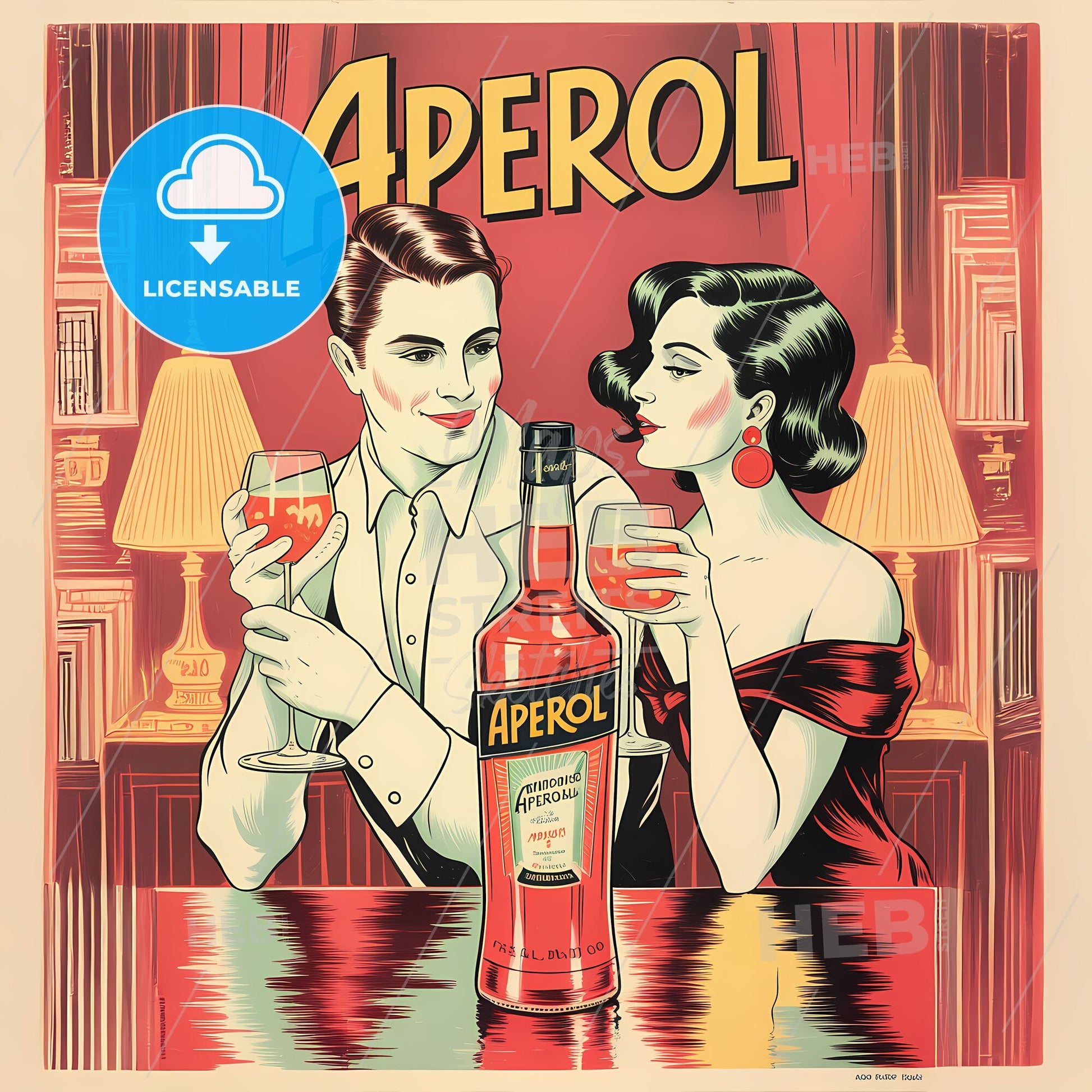 Elegant Art Deco Aperol Spirits Poster with Luxe Vintage Flair