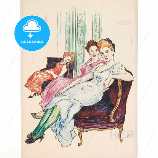 Elegant Cabaret: A Vivacious Gathering in a Lush Interior