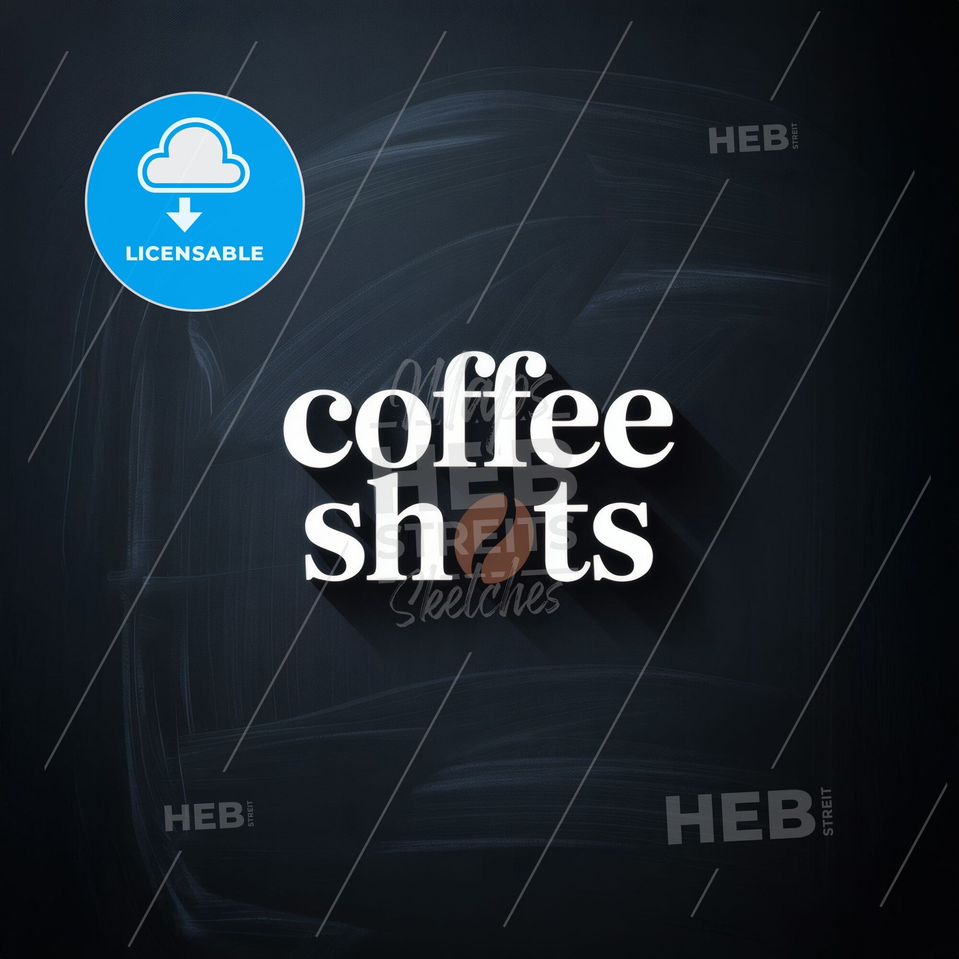 Elegant Coffee Shots Logo on Dark Background, Perfect for Branding and Marketing Coffee Products.