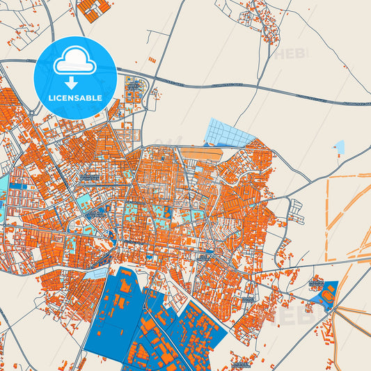 Colorful El Eulma Street Map with Labels and Buildings