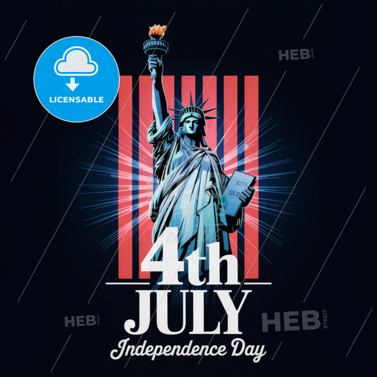 Elevate Your Space: Minimalist Statue of Liberty Independence Day Art Print