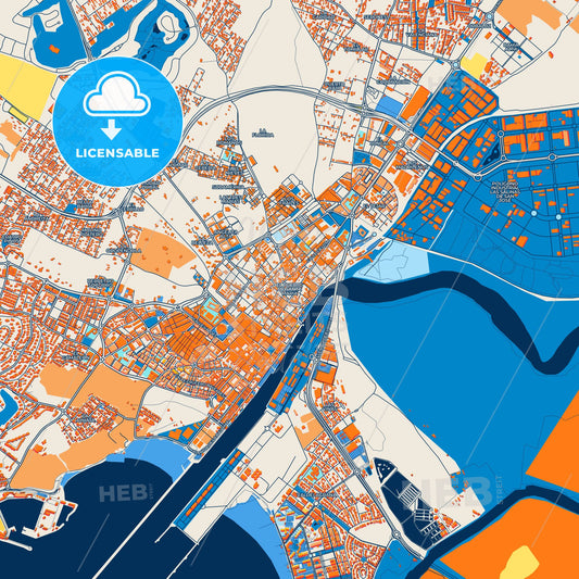 Colorful El Puerto de Santa María Street Map with Labels and Buildings