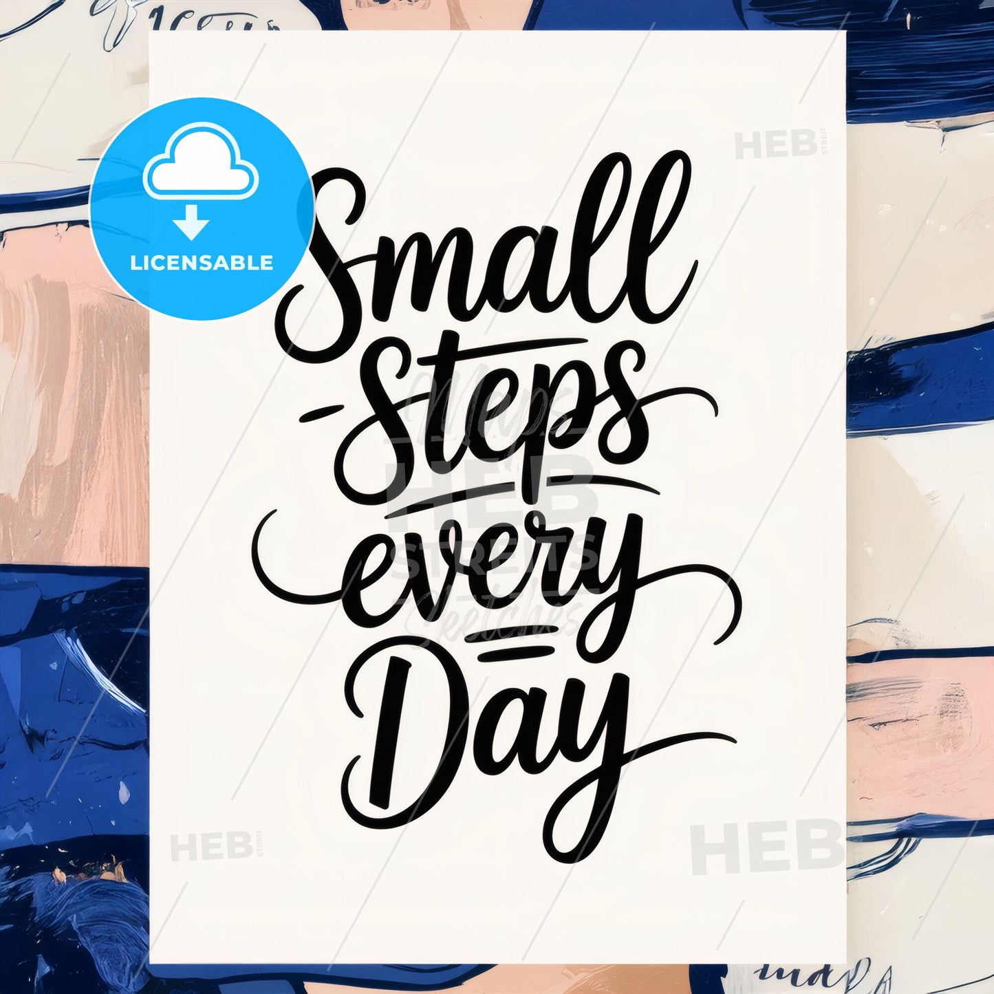 Embrace Progress: Handwritten Minimalist Art - 'Small Steps Every Day' Print