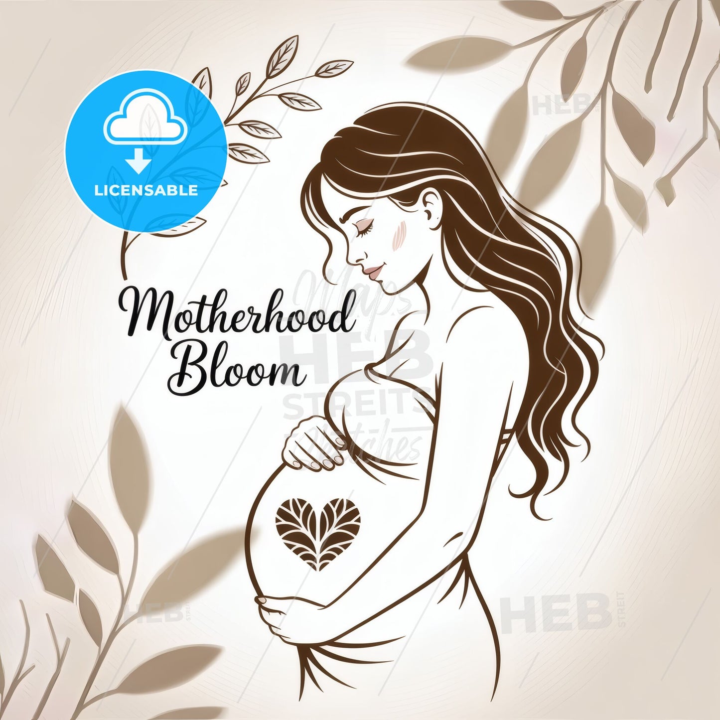 Embracing the Journey of Motherhood: A Serene Illustration Celebrating Pregnancy and New Beginnings.