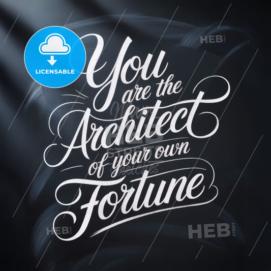 Empowering Quote: You Are the Architect of Your Own Fortune - Inspirational Hand-Lettered Design.