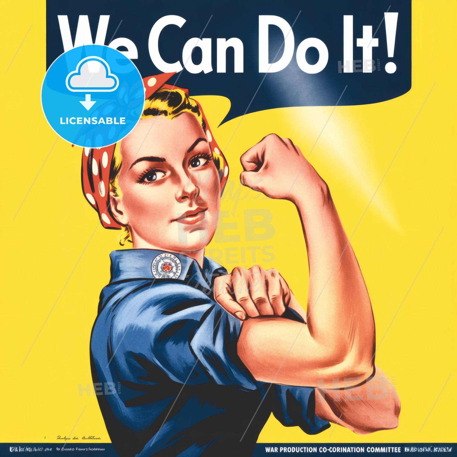 Empowering Women: Vintage Rosie the Riveter Symbolizing Strength and Determination in the Workforce.