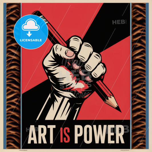 Empowerment in Art: Striking Propaganda Style Print Celebrating Creative Resistance