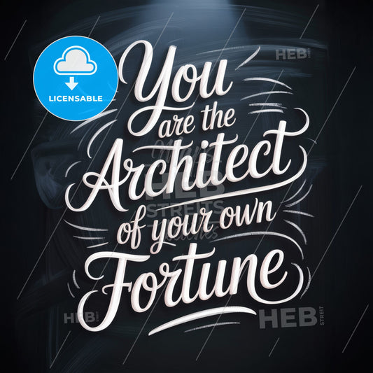 Empowerment Quote: You Are the Architect of Your Own Fortune in Stylish Typography.