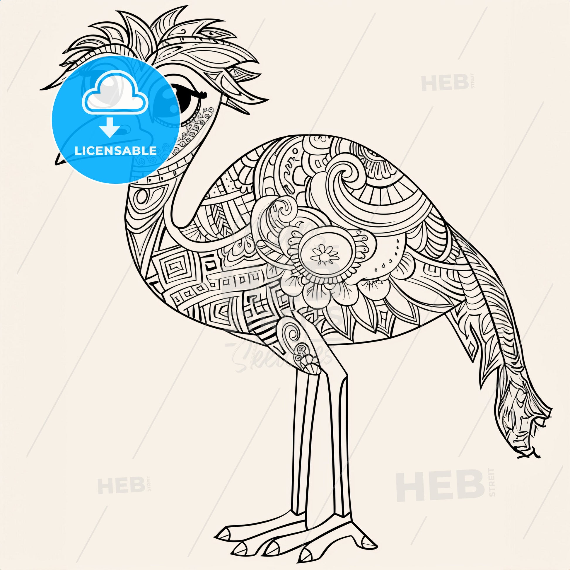 Emu Big Bird - A Drawing Of A Bird