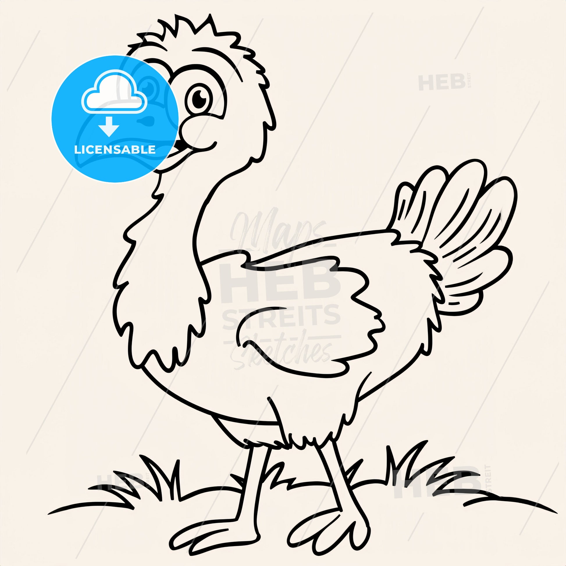 Emu Big Bird - A Cartoon Bird With A Large Beak