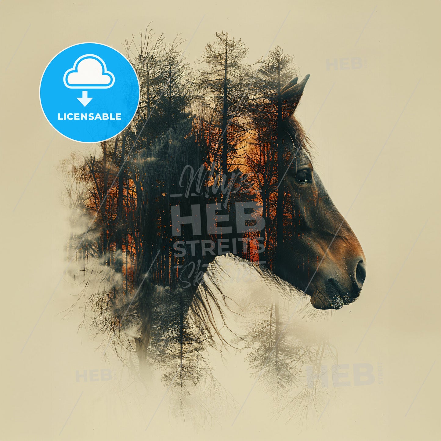 Enchanted Forest: Home of the Glittery Unicorns - A horses head and trees