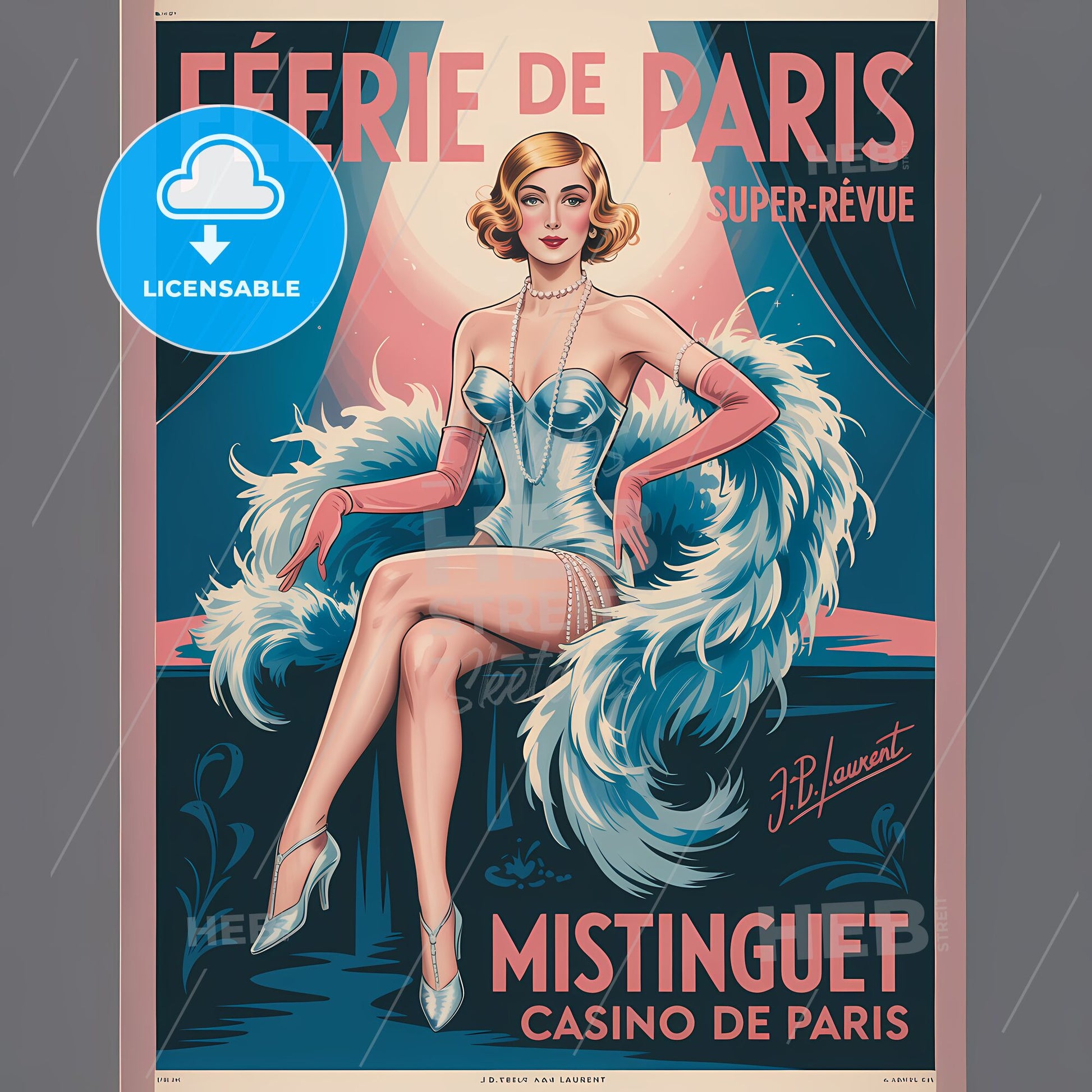 Enchanting 1920s Paris Cabaret Print: FÉERIE DE PARIS