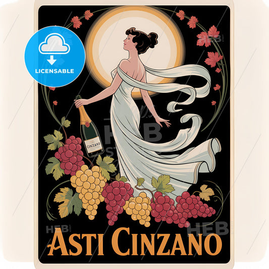 Enchanting Art Nouveau Celebration: ASTI CINZANO Vintage Elegance