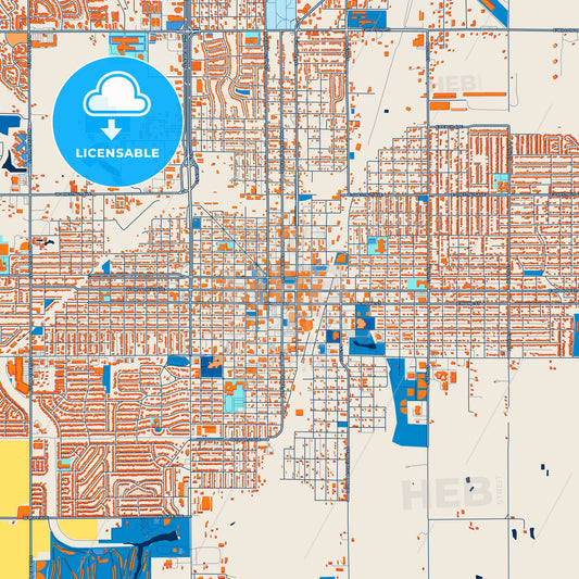 Colorful Enid Street Map with Labels and Buildings