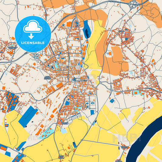 Colorful Entroncamento Street Map with Labels and Buildings