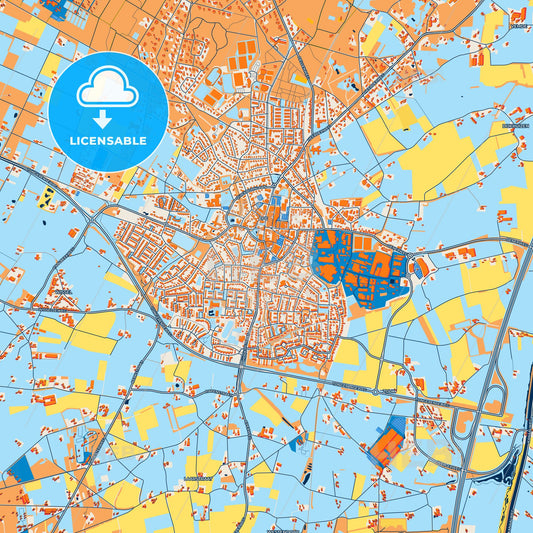 Colorful Epe Street Map with Labels and Buildings