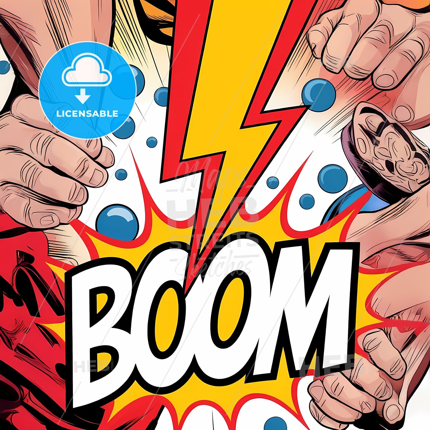 Epic Bang: Vivid Comic Explosions and Electrifying Action!